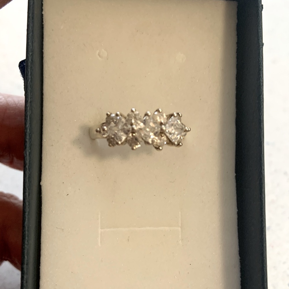 Diamonique And Sterling Silver Ring - image 1